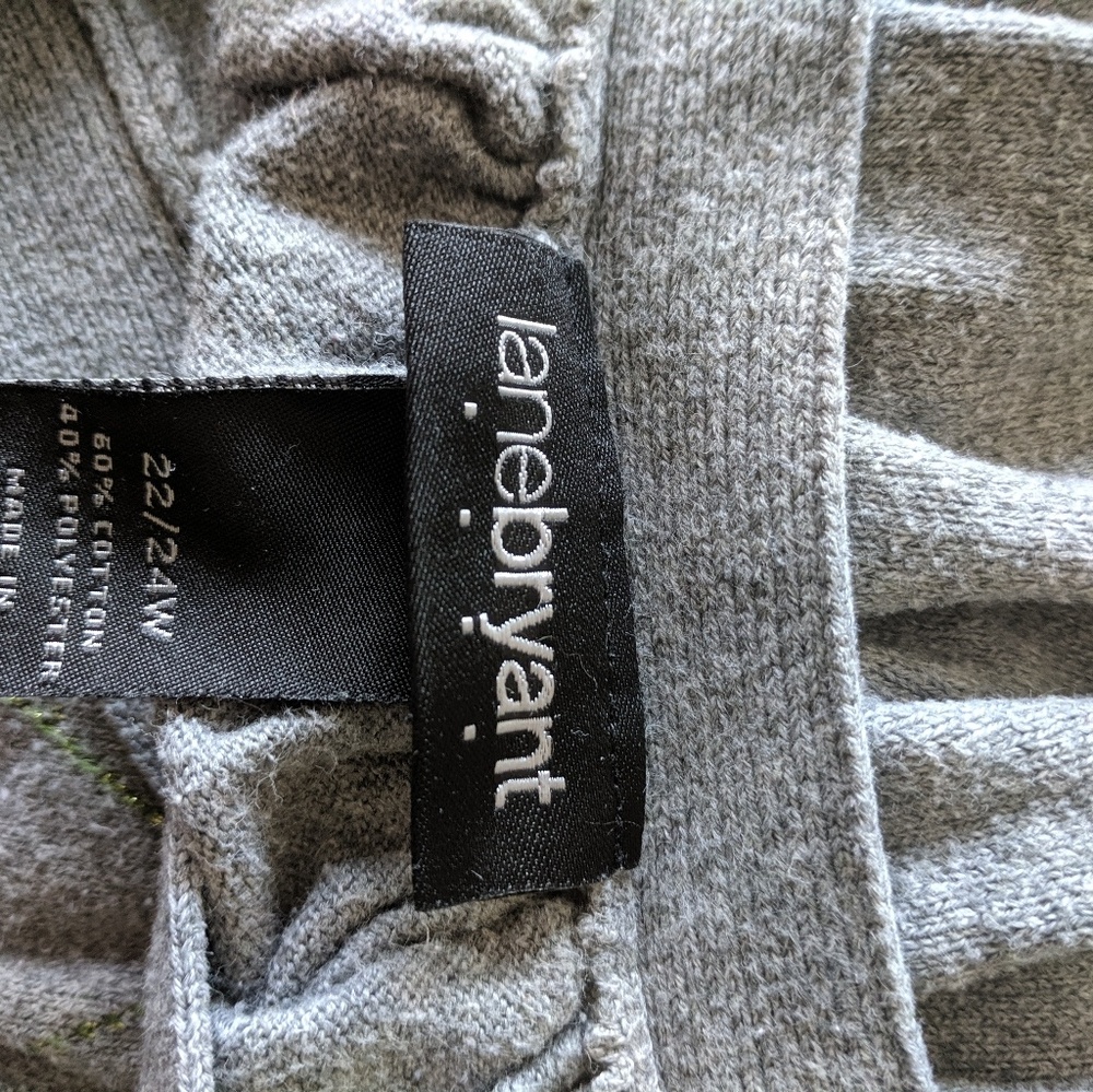 Lane Bryant shades of green Argyle Sweater